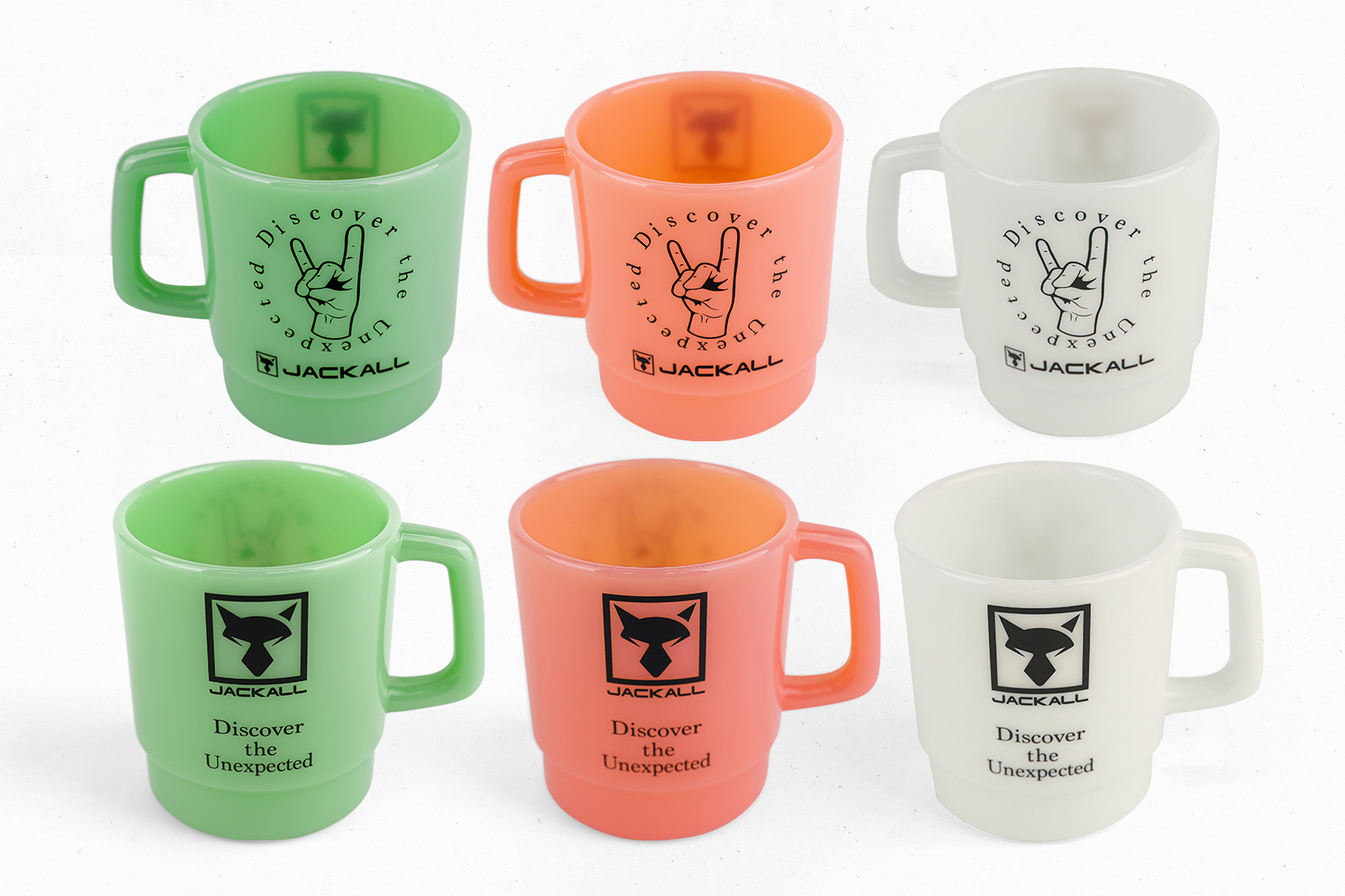 スタッキングマグカップ 【ホワイト/グリーン/ピンク】