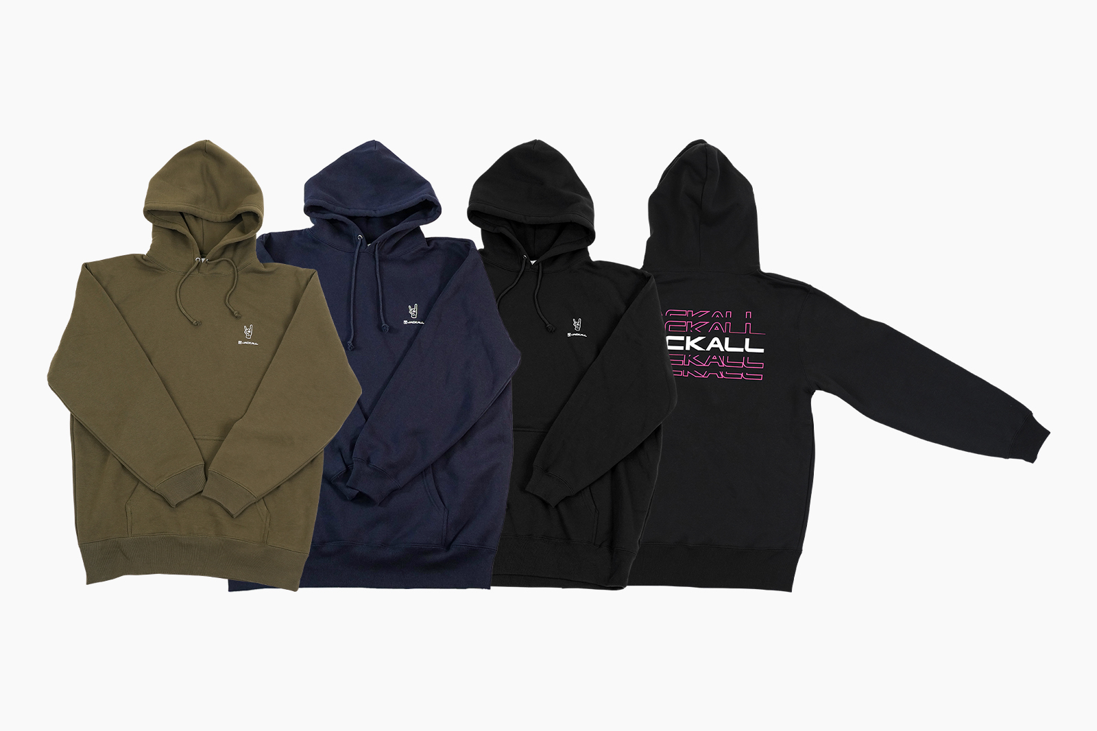 ハンドサインフーディ【オリーブ/ネイビー/ブラック】