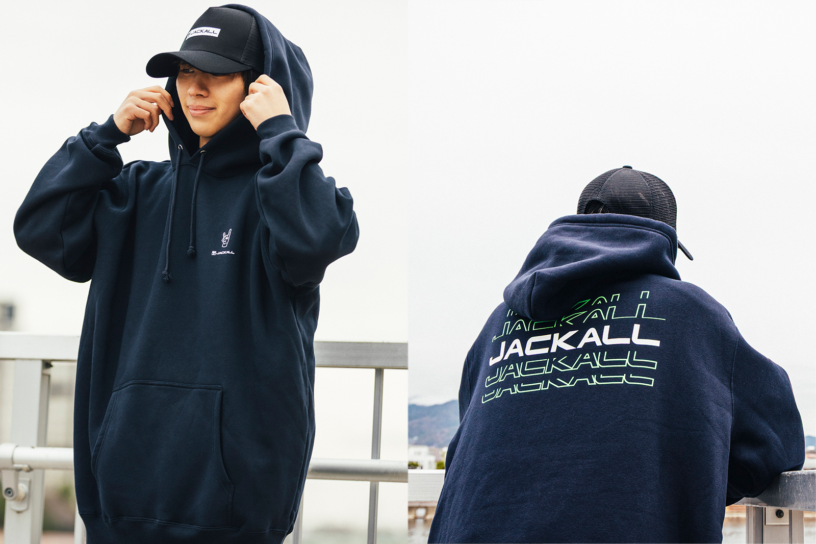 ハンドサインフーディ【オリーブ/ネイビー/ブラック】