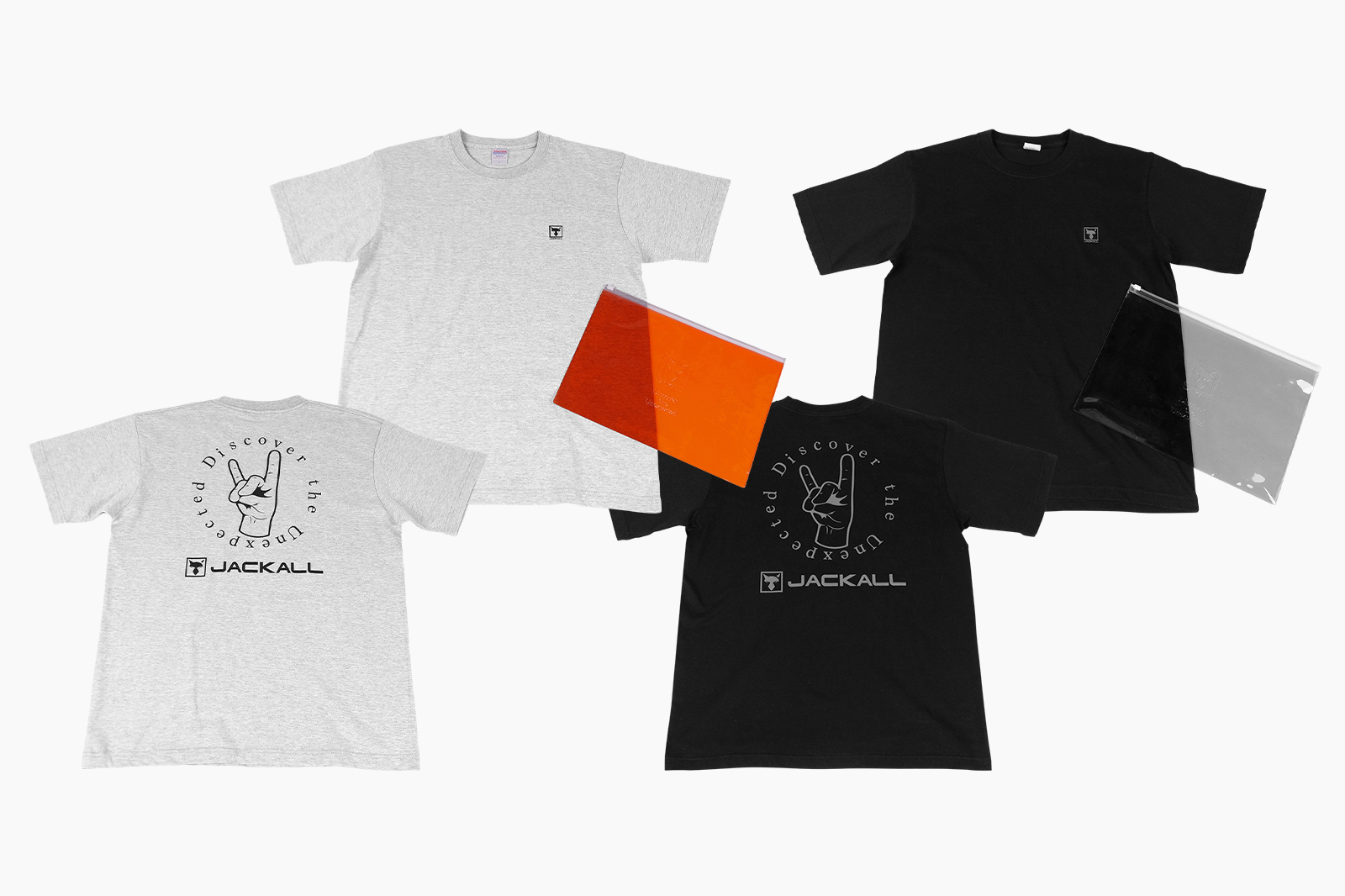 ハンドサインロゴTシャツ【ミックスグレー/ブラック】