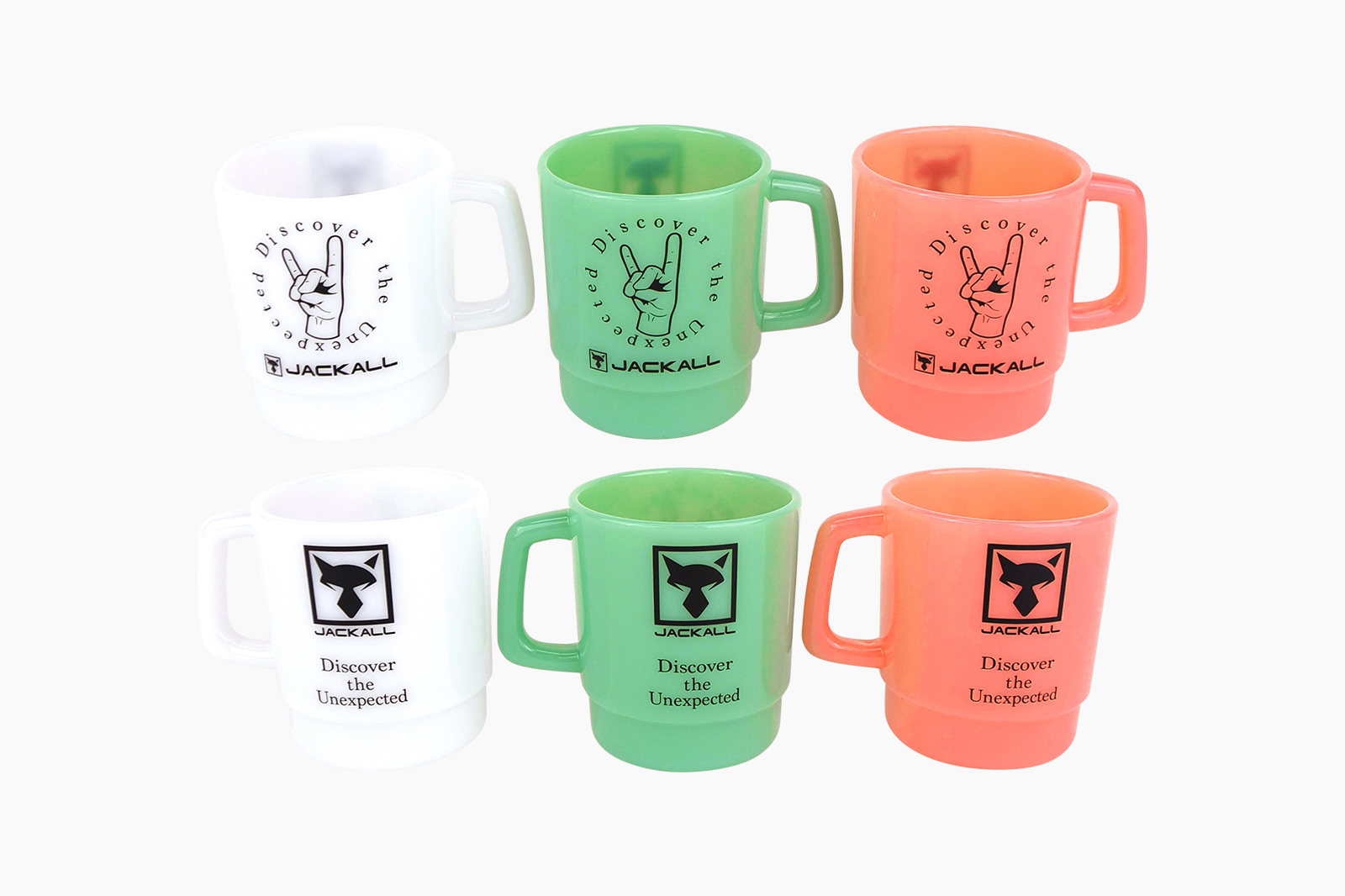 スタッキングマグカップ【ホワイト/グリーン/ピンク】