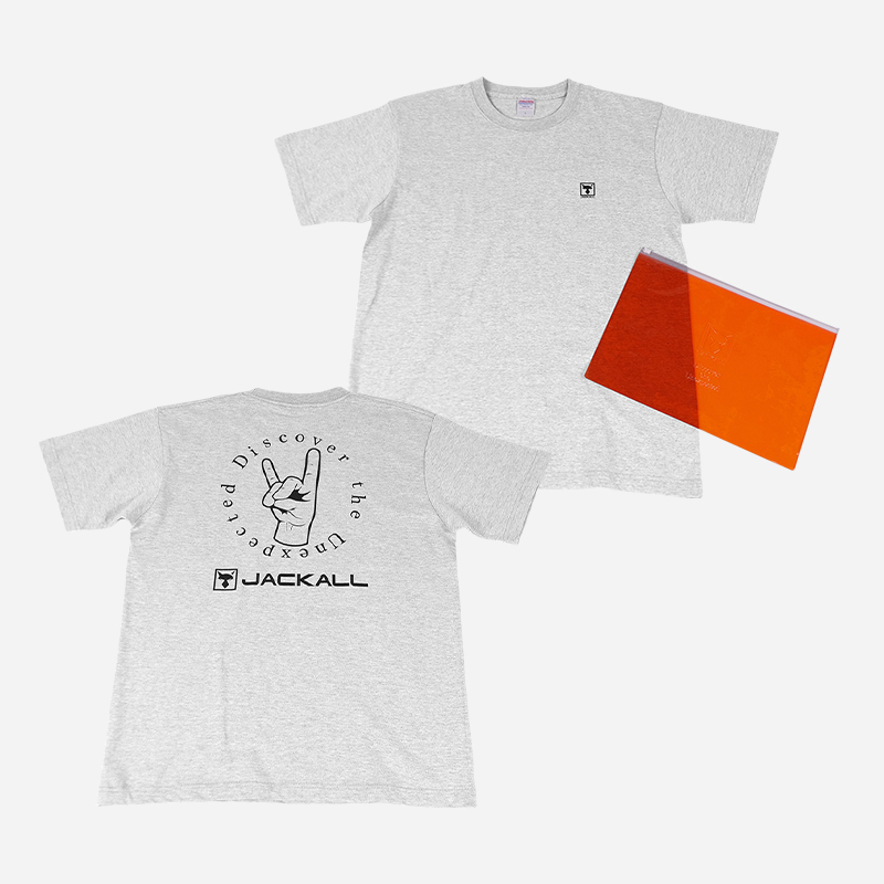 ザ・キープキャスト会場限定 ビンビンスイッチT+ネクタイ ハンドサインロゴTシャツ 「ミックスグレー」